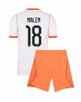 Billige Fotballdrakt Nederland Donyell Malen #18 Replika Bortedraktsett Barn VM 2026 Kortermet (med bukser)